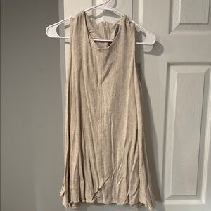 Jolie Sleeveless Beige Mini Dress